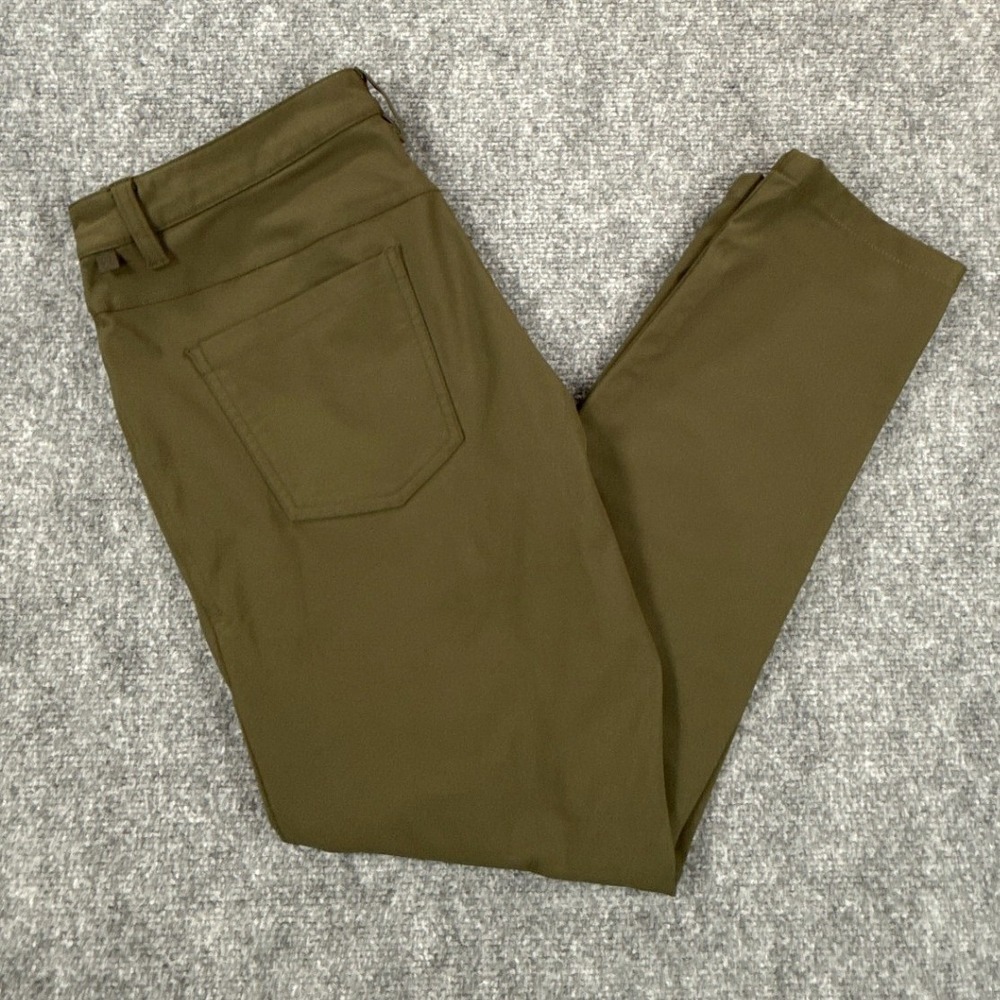 Lululemon ABC Slim Pants Mens 32 Olive Green Warpstreme 5 Pocket LM5552S